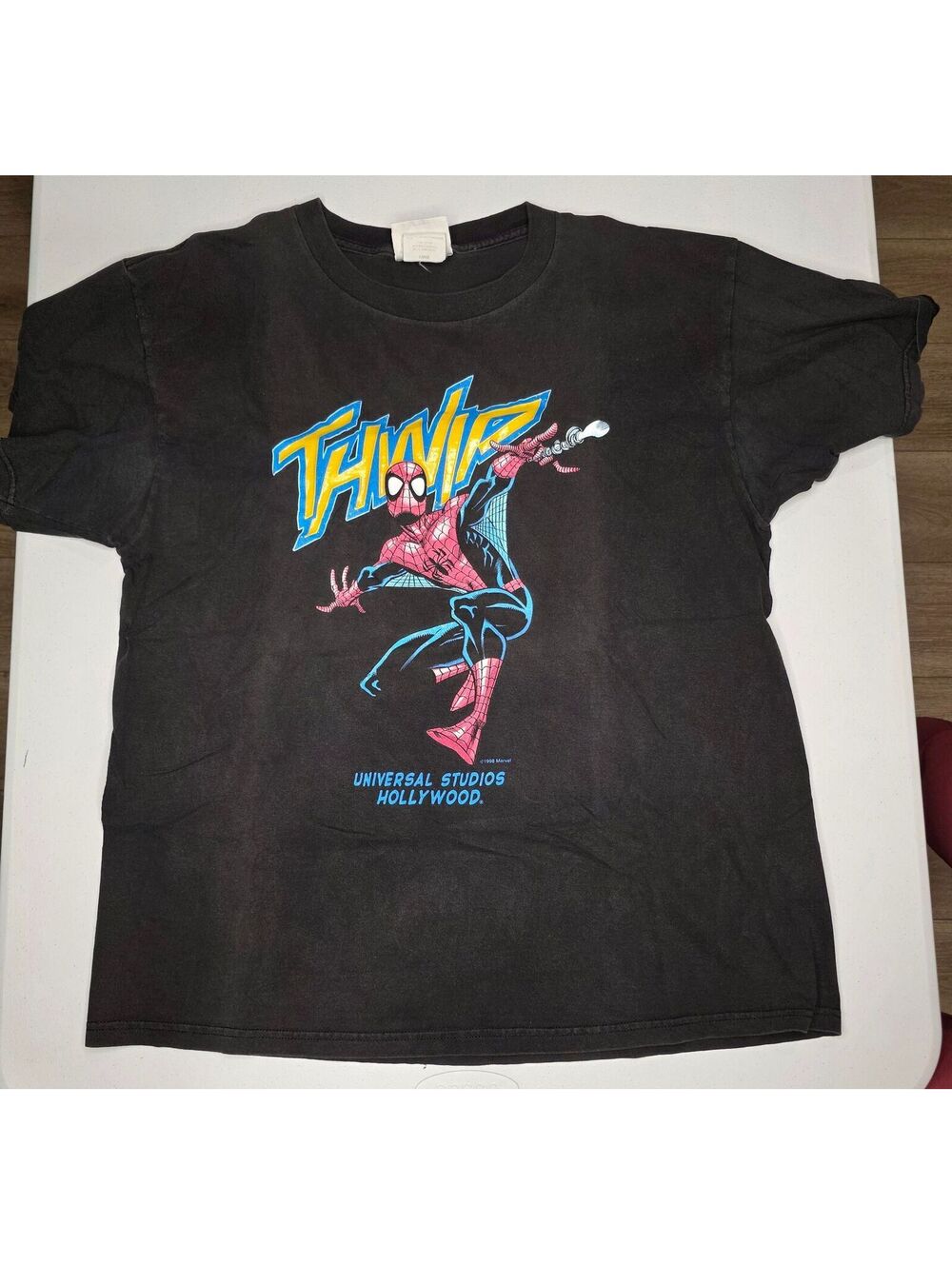 1998 Universal Studios Marvel Spider-Man Thwip Tee